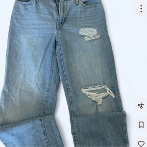 Levi's Light Blue Distressed Boyfriend Jeans